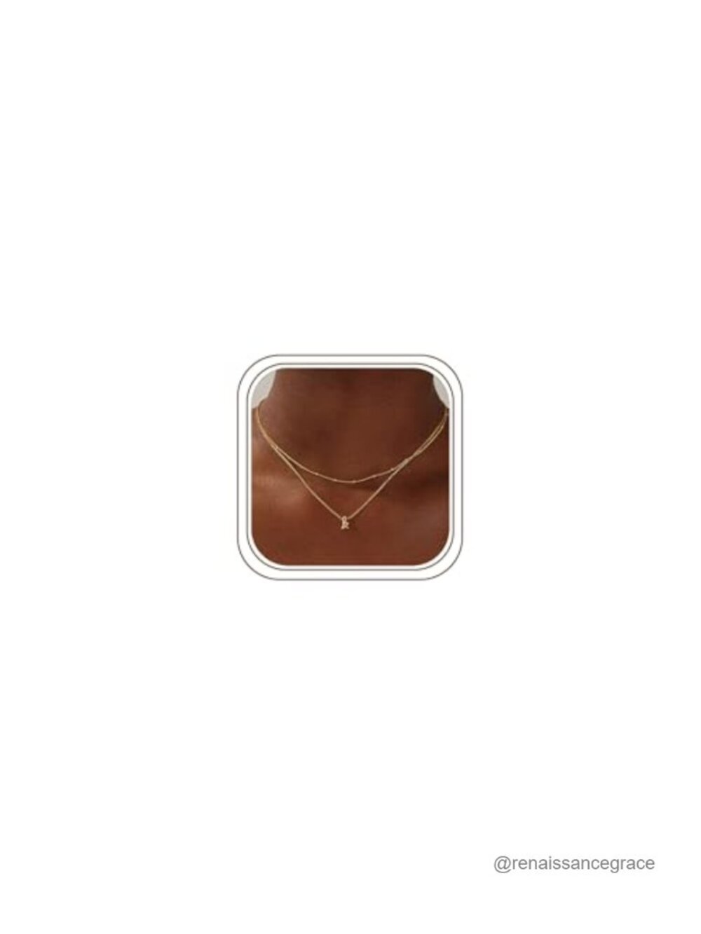 Layered Initial Necklace Set Letter A-Z 14K Gold Plated Choker